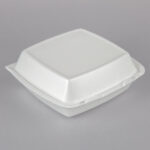 Genpak Medium 1-Comp Hinged Container 8"x8"x3" White Foam