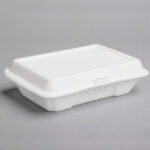 Genpak Large Deep 1-Comp Hinged Container 9"x6"x3" White Foam