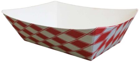 1 lbs Food Tray, Red Checkered