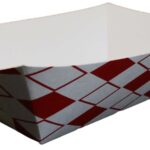 3 lbs Food Tray, Red Checkered