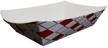 3 lbs Food Tray, Red Checkered
