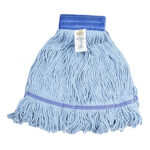 Medium Blended Blue Wide Band Looped End Wet Mop