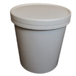 24oz White Paper Deli Container with Paper Lid