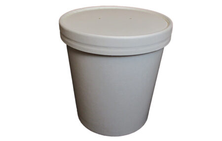 24oz White Paper Deli Container with Paper Lid