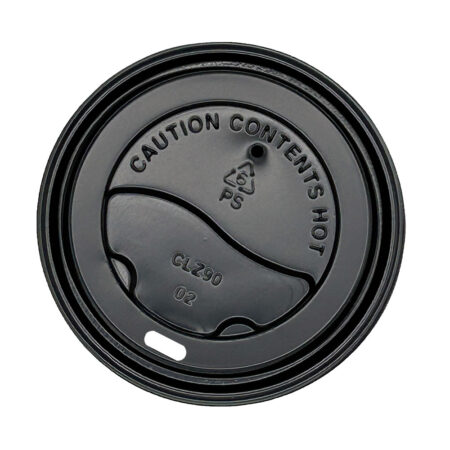Empress Travel Lid PS for Paper Hot Cup 10-24oz Black , 90mm